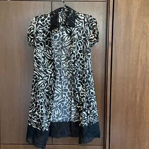 Elegant Black and White Midi Dress